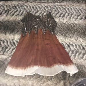 Ombré Sequin Brown Tank Top